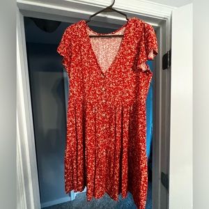 Floral button up dress